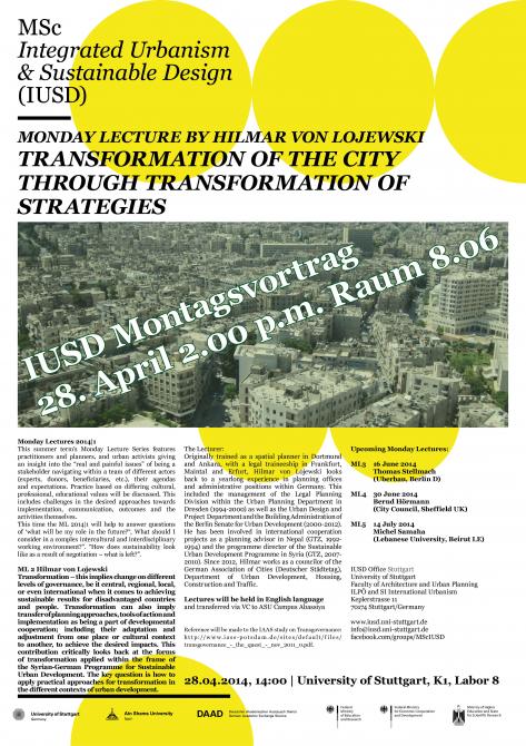 IUSD Monday Lecture Series ML 2|2014