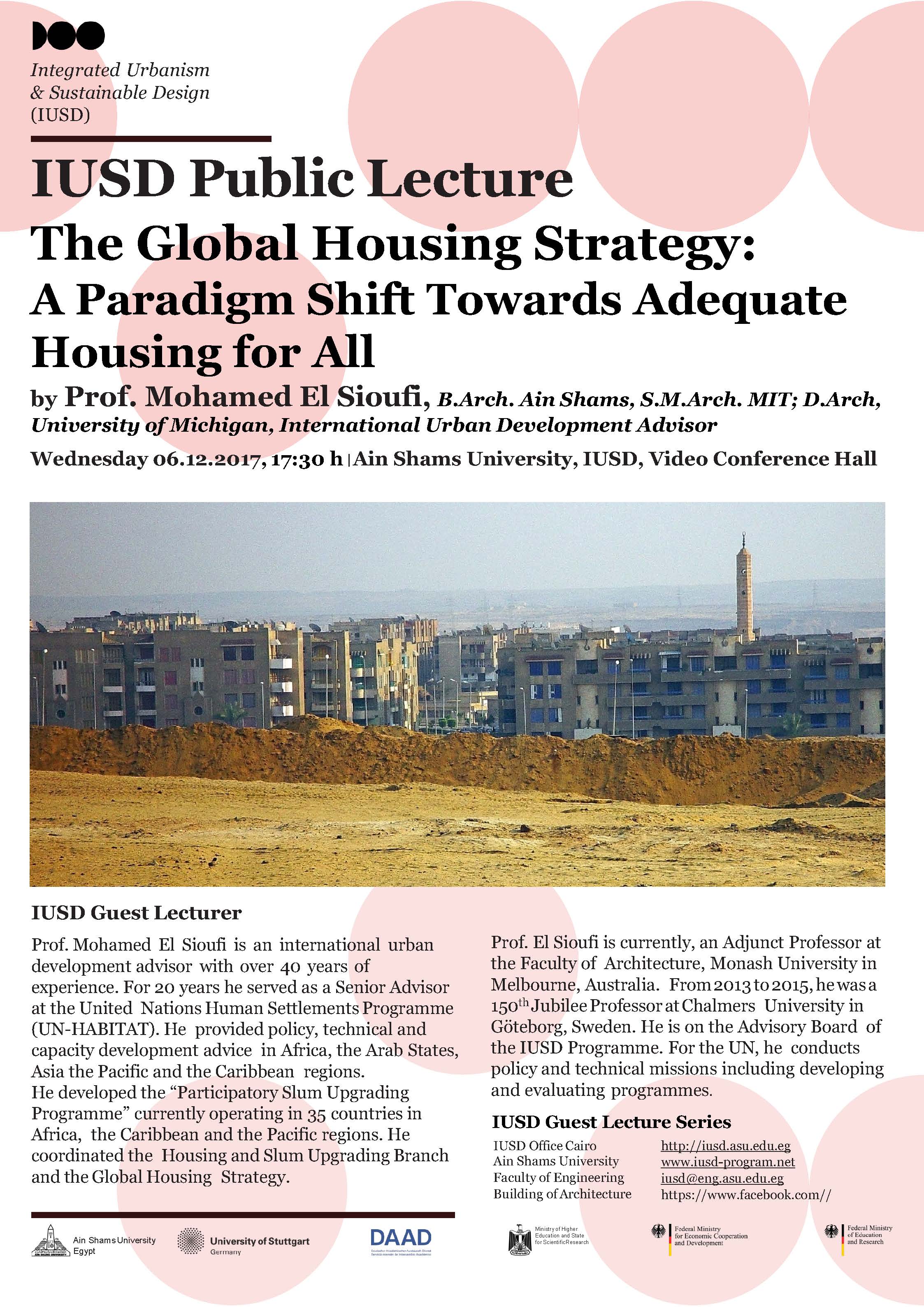 IUSD Public Lecture : The Global Housing Strategy